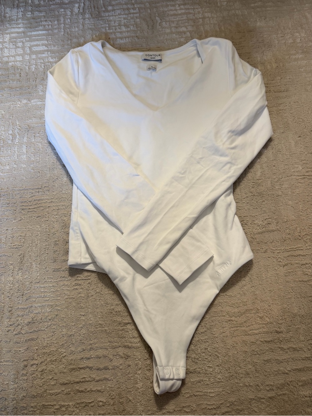 Aritzia White Long Sleeve Bodysuit